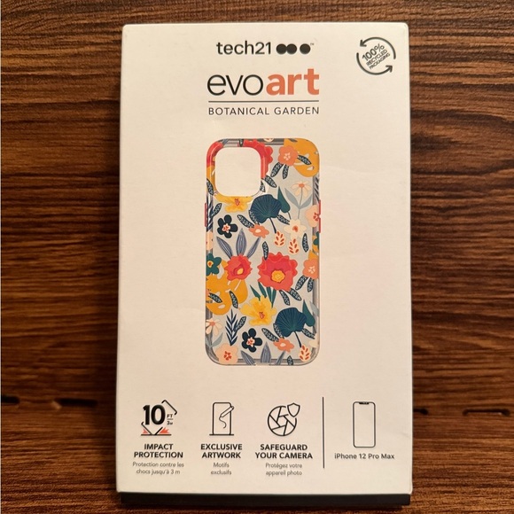 Tech21 Evo Art Botanical Garden iPhone 12 Pro Max Case - Blue and Orange - NIB - Picture 1 of 2